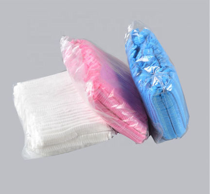 Tampão de chuveiro de PE Nonwoven Disposable Head do cozinheiro da cabeça do cabelo do hotel