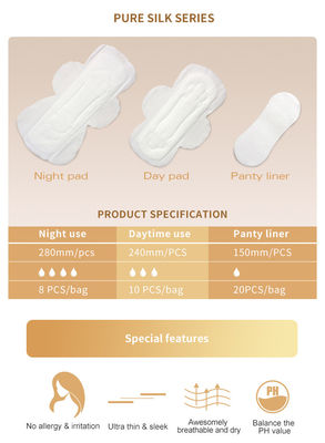 Guardanapo sanitário menstrual das mulheres biodegradáveis da senhora Soft Sanitary Pad de 140mm